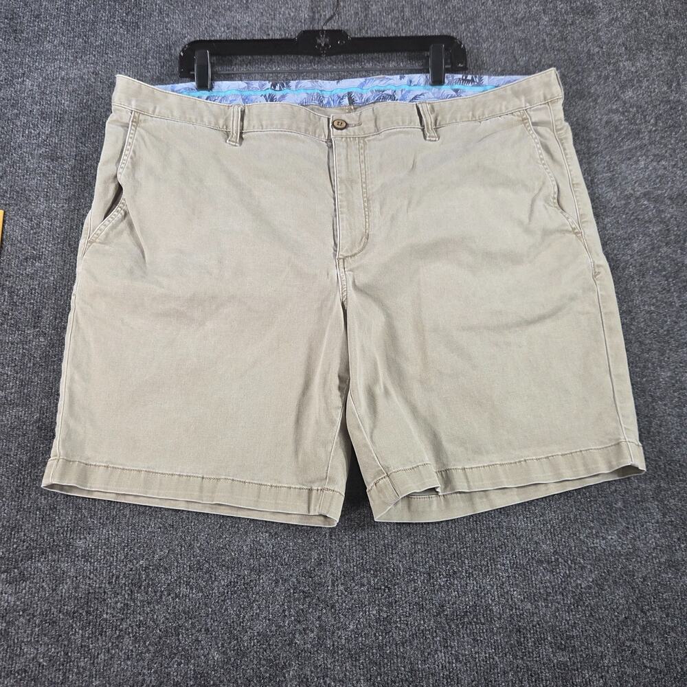 Tommy Bahama Flat Front Stretch Chino Shorts Men's 42 x 8 Beige Khaki Casual